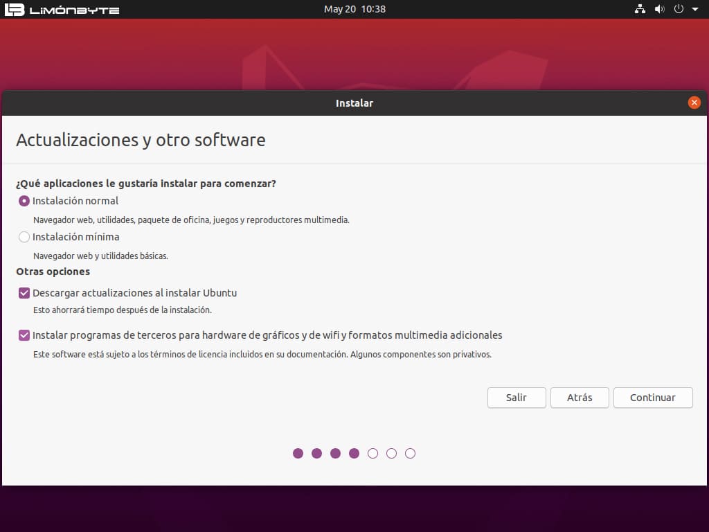 paso 6 como instalar Ubuntu 22 con asistente gráfico