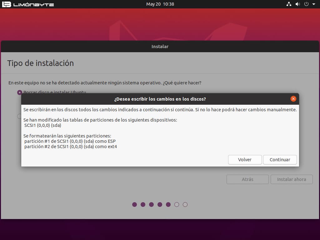paso 8 como instalar Ubuntu 22 con asistente gráfico