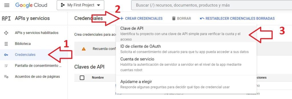 paso 4: Crear una cuenta en Google Maps: clave de api